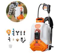 VEVOR Pulvérisateur à Dos Électrique à Batterie 16 L, Réglable 0-6,2 Bar, avec 2 Lances, 8 Buses, Batterie 21 V 4 Ah, Pulvérisateur Portable pour Jardin, Pelouse, Désherbage, Pulvérisation, Nettoyage