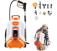 VEVOR Pulverisateur a Dos Electrique a Batterie 16 L, Reglable 0-6,2 Bar, avec 2 Lances, 8 Buses, Batterie 21 V 4 Ah, Pulverisateur