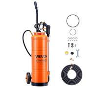 VEVOR Pulvérisateur Acier Inoxydable Industriel à roulettes, Capacité Env. 19 L, Pompe Manuelle, 25-60 PSI, avec Lance 52 cm, Tuyau 1,2 m et 3 m, 2 Buses Laiton, pour Chantier de Construction, Jardin