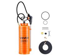 VEVOR Pulvérisateur Acier Inoxydable Industriel, Capacité Env. 13,2 L, Pompe Manuelle, 25-60 PSI, avec Lance 52 cm, Poignée Ergonomique, Tuyau 1,2 m et 3 m, 2 Buses Laiton, pour Construction, Jardin