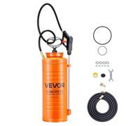 VEVOR Pulvérisateur Acier Inoxydable Industriel, Capacité Env. 13,2 L, Pompe Manuelle, 25-60 PSI, avec Lance 52 cm, Poignée Ergonomique, Tuyau 1,2 m et 3 m, 2 Buses Laiton, pour Construction, Jardin