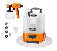VEVOR Pulvérisateur de peinture électrique 1300 W avec tuyau d'air, récipients de 1300 ml et 800 ml, 5 buses en cuivre, pistolet de pulvérisation HVLP 150 DIN pour peinture à la maison,