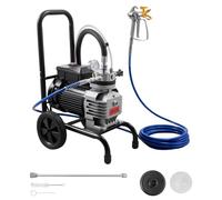 VEVOR Pulvérisateur de Peinture sans Air à Membrane, Système de Pulvérisation de Peinture Airless 1800 W, pour Décor Intérieure Extérieure, Haute Pression 22,75 MPa, avec Chariot, Rallonge et Brosse