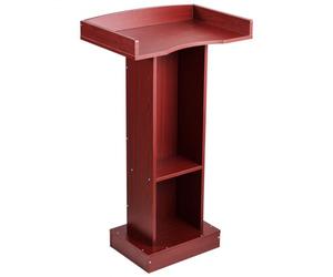 VEVOR Pupitre de Conférence 105 cm, Podium sur Pied en Bois, Lutrin pour Présentation avec Large Surface de Lecture, Butoir de Livre et Étagère de Rangement, pour Bureau École Mariage Concert
