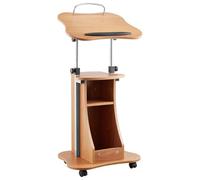 VEVOR Pupitre de Conférence 110 cm, Podium en Bois, Lutrin pour Présentation avec Roulettes Verrouillables, Large Surface de Lecture et Espace de Rangement Ouvert, Hauteur et Angle Réglables, Bureau