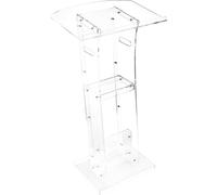 VEVOR Pupitre d'orateur (109 cm) en acrylique, bureau portable pour ordinateur portable avec large surface de lecture & tablette & butoir de livre, à poser au sol, pour salles de classe mariages confé