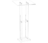 VEVOR Pupitre d'orateur (1265 mm) en acrylique, bureau portable pour ordinateur portable avec large surface de lecture & tablette & butoir de livre, à poser au sol, pour salles de classe mariages conf