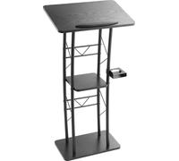 VEVOR Pupitre d'orateur Pupitre d'orateur en métal (118 cm de hauteur), pupitre courbé avec large surface de lecture & tablette ouverte & porte-boisson, pour salles de classe Mariages Conférences Disc