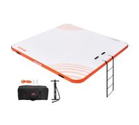 VEVOR Quai flottant gonflable, 2,13 x 2,13 m, plate-forme de quai gonflable tapis de quai flottant antidérapant avec sac de transport portable échelle amovible, radeau d'île pour piscine, plage, océan