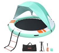VEVOR Quai Flottant Gonflable Rond Plateforme de Quai Gonflable 2,44 m pour Piscine Plage Mer