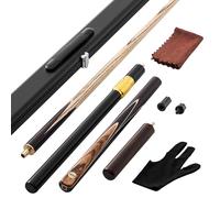 VEVOR Queue de Billard articulée 1447,8 mm, 540 g, Canne de Billard avec rallonge, Embout en Cuir de 9,5 mm et étui en Aluminium, Queue de Snooker pour Table de Billard Professionnelle, Bar, Maison