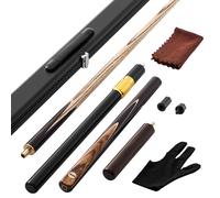 VEVOR Queue de billard articulée 1447,8 mm, 540 g, canne de billard avec rallonge, embout en cuir de 9,5 mm et étui en aluminium, queue de snooker pour table de billard professionnelle, bar, maison