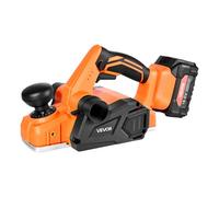 VEVOR Rabot Électrique sans Fil Largeur Coupe 82 mm Raboteuse à Bois à Main 15000 tr/min avec Batterie Lithium 4 Ah 18,5 V Moteur sans Balais Profondeur Coupe Réglable pour Travail Chanfreinage Bois