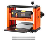 VEVOR Raboteuse Bois Électrique 2 Lames, Table de Travail Largeur 33 cm, Moteur Puissant 1800 W, 23500 tr/min, Double Rouleau, Protection Contre Surcharges, Vitesse Unique, pour Bois Durs et Tendres