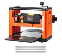 VEVOR Raboteuse Bois Électrique 3 Lames Table de Travail 33 cm Moteur 2000 W 23500 tr/min Double Rouleau Protection Contre Surcharges 2 Vitesses Panneau Latéral Plastique pour Bois Durs et Tendres