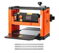 VEVOR Raboteuse Bois Électrique 3 Lames Table de Travail 33 cm Moteur 2000 W 23500 tr/min Double Rouleau Protection Contre Surcharges 2 Vitesses Panneau Latéral Plastique pour Bois Durs et Tendres