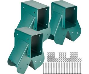 VEVOR Raccord Balançoire 3PCS Connecteur Balançoire A en Acier au Carbone Support Milieu Poteau Poutre Bois Intérieur Extérieur avec Matériel Montage pour Pieds 10,2x10,2 cm, Poutre 10,2x15,2 cm, Vert