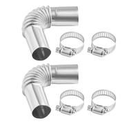 VEVOR Raccord Coudé pour Tuyau d'Échappement de Chauffage Diesel 25 mm 2PCs, Connecteur Coudé d’Échappement pour Réchauffeur de Stationnement 2 kW/5 kW/8 kW, en Inox, 4 Colliers de Serrage, Entretien