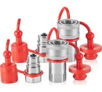 VEVOR Raccords hydrauliques coniques 1/2 pouce, raccords rapides hydrauliques 1/2 pouce NPT pour chargeuses compactes avec 4 capuchons anti-poussière (ISO5675)
