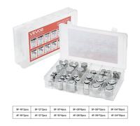 VEVOR Raccords Hydrauliques ORFS 72 PCS Kit Bouchons Hydrauliques Robustes avec Filetage de Précision, Kit de Raccords de Tuyau Hydraulique à Joint Torique, Tailles de Tableau de Bord 4/6/8/10/12/16