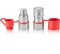 VEVOR Raccords hydrauliques plats 1/2 pouce, raccords rapides hydrauliques 3/4 SAE pour chargeuses compactes avec 2 capuchons anti-poussière (ISO16028)