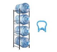 VEVOR Rack à Bonbonnes à 4 Niveaux, Support Bouteille d’Eau de 18,9 L Capacité 4 Pièces, Range Bonbonnes d’Eau Solide à Une Rangée, Organisateur Bouteilles d'Eau pour Cuisine, Bureau, Salon, Usine