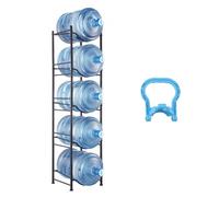 VEVOR Rack à Bonbonnes 5 Niveaux Support Bouteilles d’Eau Capacité 5PCs Noir