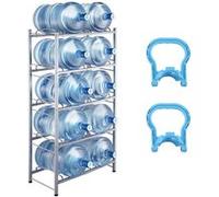 VEVOR Rack à Bonbonnes à 5 Niveaux et 2 Rangées, Support Bouteille d’Eau de 18,9 L, Capacité 10 Pièces, Range Bonbonnes d’Eau Solide, Rangement pour Garde-Manger, Cuisine, Bureau, Salon, Usine