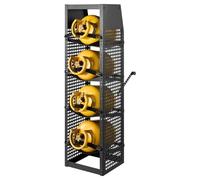 VEVOR Rack Bouteille de Gaz, 376x330x1321 mm, 4 Niveaux pour 4 Bouteilles, Support de Réservoir de Réfrigérant en Acier Carbone, pour Fourgons, Stockage d'Azote, d'Oxygène, Tablette Supérieure, Blanc