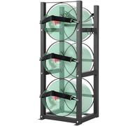 VEVOR Rack Bouteille de Gaz, Capacité 3 x 13,6 kg, Support de Cylindre de Réfrigérant 32,5 x 33 x 84 cm, Rayonnage de Stockage en Acier A3 Solide pour Fréon, Gaz, Oxygène, Azote, Fluide Frigorigène