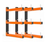 VEVOR Rack de Rangement pour Bois 3 Niveaux Lot de 3, 50 kg par Niveau | Rangement Mural Bois Pliable pour Garage, Atelier, Entrepôt, Sous-Sol, Rack Cantilever Acier avec Goupilles de Verrouillage