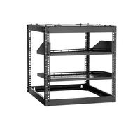 VEVOR Rack de Serveur à Cadre Ouvert 10U Support de Réseau Autoportant ou Mural, Profondeur 585 mm, avec Étagères Ventilées, Matériel de Montage, pour Équipements Réseau Informatique et Audiovisuel