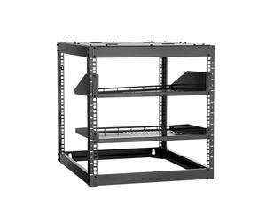 VEVOR Rack de Serveur à Cadre Ouvert 10U Support de Réseau Autoportant ou Mural, Profondeur 585 mm, avec Étagères Ventilées, Matériel de Montage, pour Équipements Réseau Informatique et Audiovisuel