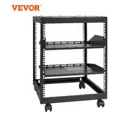 VEVOR Rack de serveur à cadre ouvert 12U/15U/ 20U sur pied ou mural avec profondeur réglable pour utilisation au centre de microdata au bureau 12U