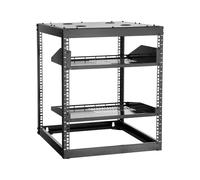 VEVOR Rack de Serveur à Cadre Ouvert 12U Support de Réseau Autoportant ou Mural, Profondeur 585 mm, avec Étagères Ventilées, Matériel de Montage, pour Équipements Réseau Informatique et Audiovisuel