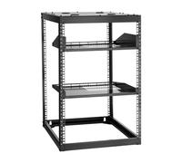 VEVOR Rack de Serveur à Cadre Ouvert 16U Support de Réseau Autoportant ou Mural, Profondeur 585 mm, avec Étagères Ventilées, Matériel de Montage, pour Équipements Réseau Informatique et Audiovisuel