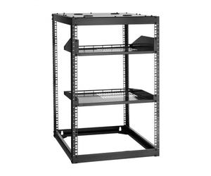 VEVOR Rack de Serveur à Cadre Ouvert 16U Support de Réseau Autoportant ou Mural, Profondeur 585 mm, avec Étagères Ventilées, Matériel de Montage, pour Équipements Réseau Informatique et Audiovisuel