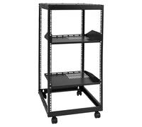 VEVOR Rack de serveur à cadre ouvert 20U support de serveur réseau autoportant mural profondeur réglable 58,5-101,6 cm 4 montants roulettes pour équipements informatiques de réseau, routeur, modem