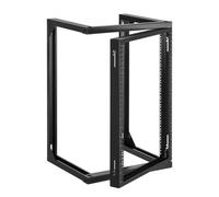 VEVOR Rack de Serveur Mural 15U, Support de Réseau à Cadre Ouvert, Profondeur 455 mm, Capacité de Charge 68 kg, avec Ouverture 180°, pour Serveur Standard 482 mm, Équipements Audiovisuels et Réseau