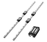 VEVOR Rail de Guidage Linéaire HGR20 Rails Linéaires 1000 mm 2 PCS Blocs Roulement à Billes Intégrés 4 PCS, pour Bricolage Routeurs CNC Tours Fraiseuses Imprimantes 3D, Antirouille et Haute Précision