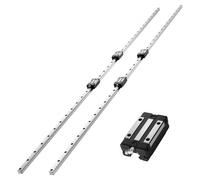 VEVOR Rail de Guidage Linéaire HGR20 Rails Linéaires 2000 mm 2 PCS Blocs Roulement à Billes Intégrés 4 PCS, pour Bricolage Routeurs CNC Tours Fraiseuses Imprimantes 3D, Antirouille et Haute Précision
