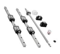 VEVOR Rail de Guidage Linéaire HGR20 Rails Linéaires 600 mm 2 PCS Blocs Roulement à Billes Intégrés 4 PCS pour Bricolage Tours Routeurs CNC, avec Support Extrémité BF12/BK12, Coupleur, Boîtier d'Écrou