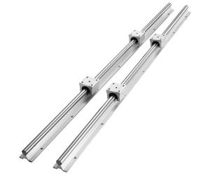 VEVOR Rail de Guidage Linéaire SBR20 1200 mm 2PCS Rails Linéaires 1200 mm 4PCS Blocs Roulement SBR20UU Kit Glissières à Roulement Linéaire pour Machines Automatisées Routeurs CNC Tours Imprimante 3D