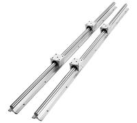 VEVOR Rail de Guidage Linéaire SBR20 800 mm 2PCS Rails Linéaires 800 mm 4PCS Blocs Roulement SBR20UU Kit Glissières à Roulement Linéaire pour Machines Automatisées Routeurs CNC Tours Imprimantes 3D