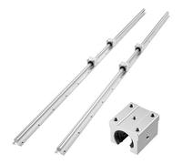 VEVOR Rail de Guidage Linéaire SBR20 Rails Linéaires 2000 mm 2 PCS et Blocs de Roulement à Billes Intégrés 4 PCS, pour Machines de Découpe, Meulage, Fraisage, Perçage, avec Arbre Entièrement Soutenu