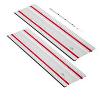 VEVOR Rail de Guidage pour Scie Plongeante Lot de 2 Guide de Scie sur Rail 700 mm Compatible avec Scies sur Rail Makita Festool WEN, pour Projets Menuiserie, en Aluminium Extrudé, avec 1 Connecteur