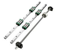 VEVOR Rail Linéaire HGR20 1500 mm Rails de Guidage Linéaires CNC 2 PCS, avec Kit de Roulements de Guide, 4 Blocs Coulissants, pour Équipements Automatiques, Projets de Bricolage, Machines Routeur CNC