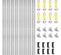 VEVOR Rails d'arrimage 34 pcs. Rails Airlin, argent Rail de transport, 454 kg max. Charge admissible Rail d'ancrage, longueur de rail 1,52 m Rail d'arrimage à baguettes pour sécuriser le chargement de