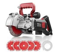 VEVOR Rainureuse Murale 5000 W, Rainureuse Béton Électrique 5460 tr/min, pour Brique, Béton, Pierre et Maçonnerie, avec Ligne de Guidage, 5 Lames et Poignée Réglable, Profondeur et Largeur Réglables