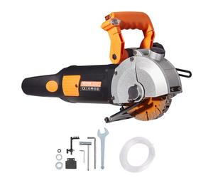 VEVOR Rainureuse Murale Électrique 2500 W Machine à Rainurer Mur 133 mm Machine de Découpe de Rainures de Profondeur 42 mm Machine à Découper Rainures 6400 tr/min avec Pompe à Eau, 5 Lames Installées